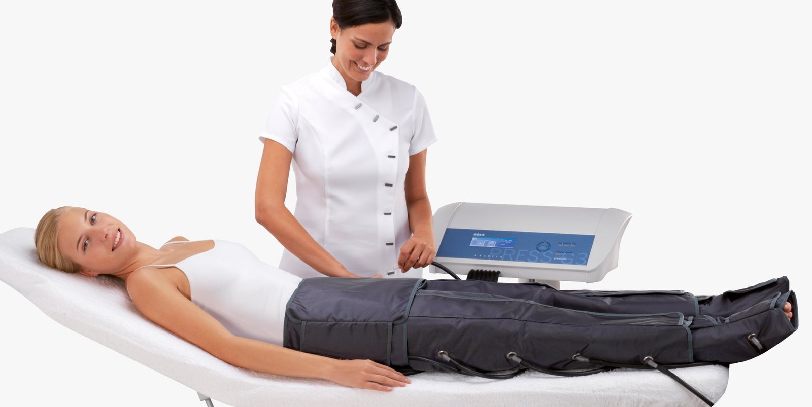 Sesión de presoterapia con PRESS G3 en cabina